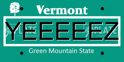 YEEEEEZ Vermont License Plate