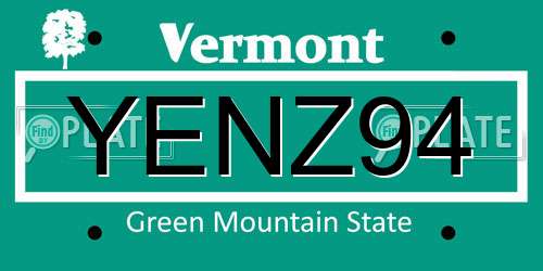 YENZ94 Vermont License Plate