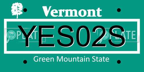 YES02S Vermont License Plate