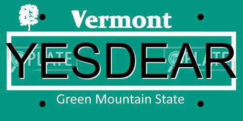 YESDEAR Vermont License Plate