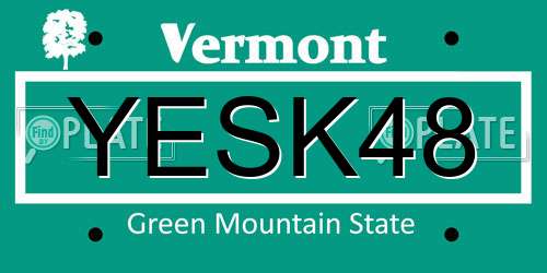 YESK48 Vermont License Plate