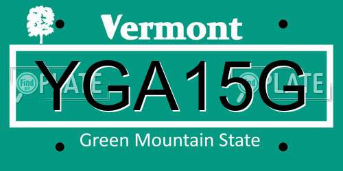 YGA15G Vermont License Plate