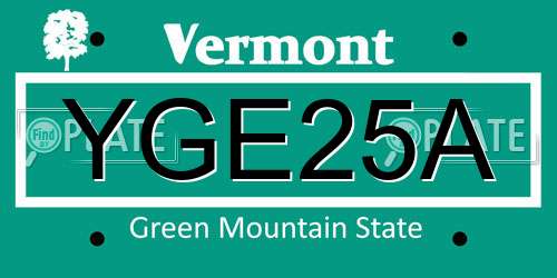 YGE25A Vermont License Plate