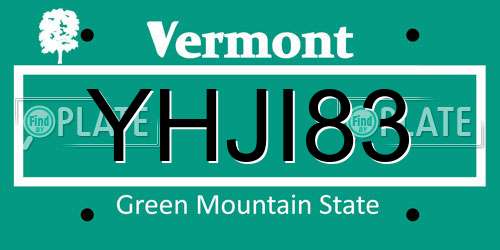 YHJI83 Vermont License Plate