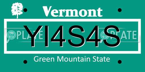 YI4S4S Vermont License Plate