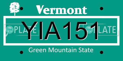 YIA151 Vermont License Plate