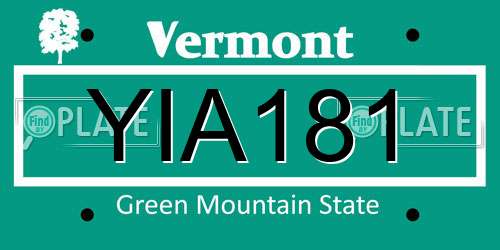 YIA181 Vermont License Plate