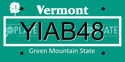 YIAB48 Vermont License Plate