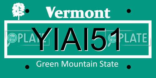YIAI51 Vermont License Plate
