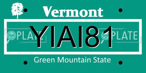 YIAI81 Vermont License Plate