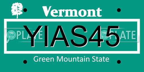 YIAS45 Vermont License Plate