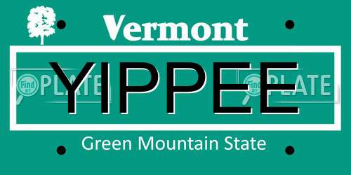 YIPPEE Vermont License Plate