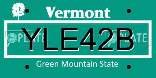 YLE42B Vermont License Plate