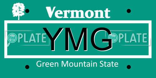 YMG Vermont License Plate