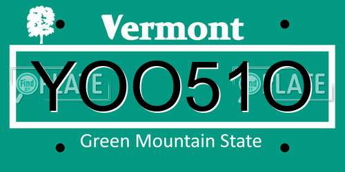 YOO51O Vermont License Plate