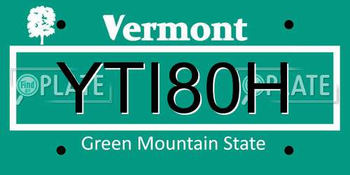 YTI80H Vermont License Plate