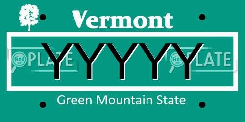 YYYYY Vermont License Plate
