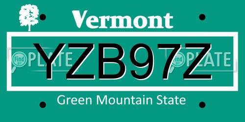 YZB97Z Vermont License Plate