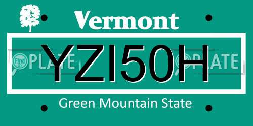YZI50H Vermont License Plate