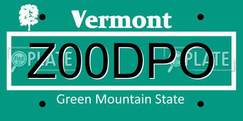 Z00DPO Vermont License Plate