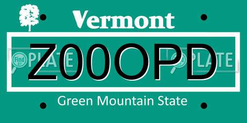 Z00OPD Vermont License Plate