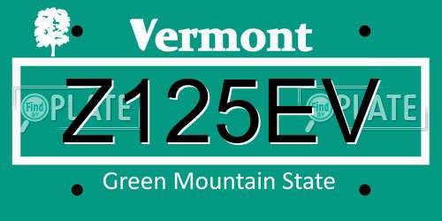 Z125EV Vermont License Plate