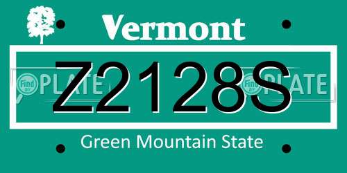 Z2128S Vermont License Plate