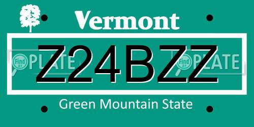 Z24BZZ Vermont License Plate