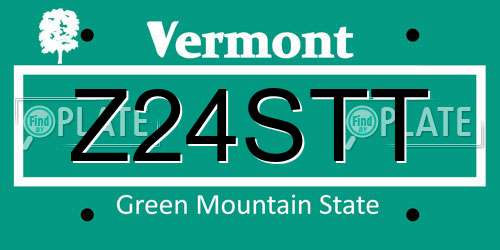 Z24STT Vermont License Plate
