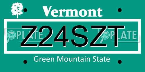 Z24SZT Vermont License Plate