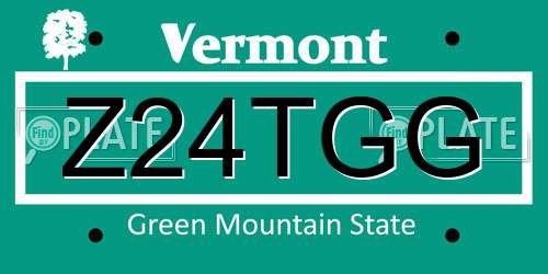 Z24TGG Vermont License Plate