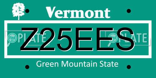 Z25EES Vermont License Plate