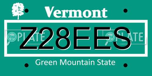 Z28EES Vermont License Plate