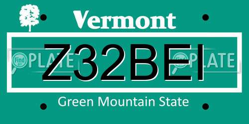 Z32BEI Vermont License Plate