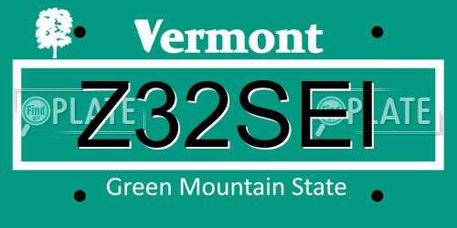 Z32SEI Vermont License Plate
