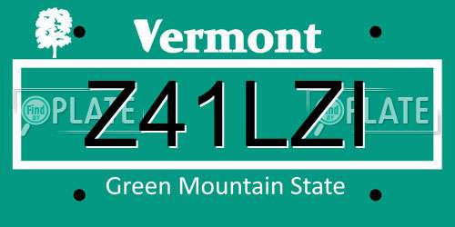 Z41LZI Vermont License Plate