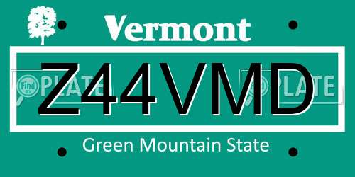 Z44VMD Vermont License Plate