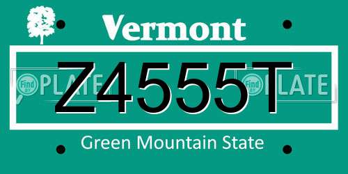 Z4555T Vermont License Plate