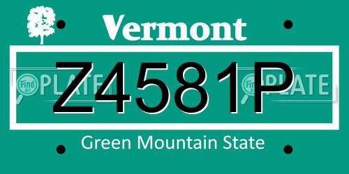 Z4581P Vermont License Plate