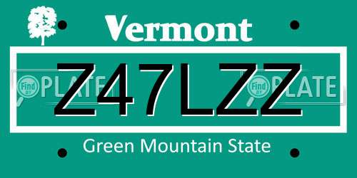 Z47LZZ Vermont License Plate