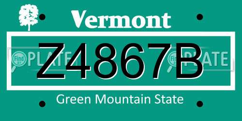 Z4867B Vermont License Plate