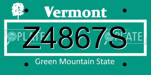 Z4867S Vermont License Plate