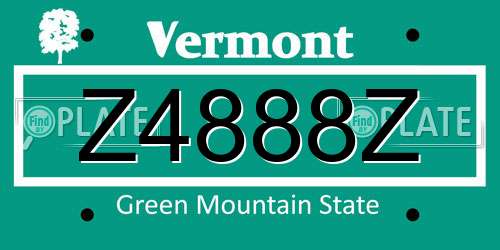Z4888Z Vermont License Plate