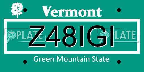 Z48IGI Vermont License Plate