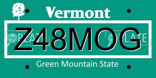 Z48MOG Vermont License Plate