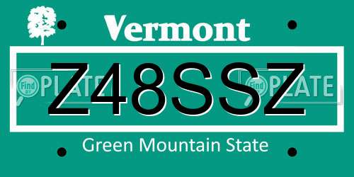 Z48SSZ Vermont License Plate