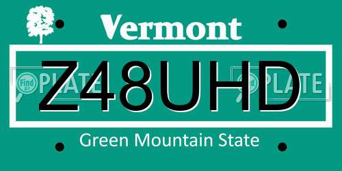 Z48UHD Vermont License Plate
