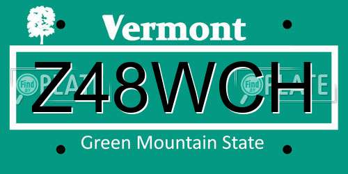 Z48WCH Vermont License Plate