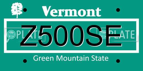 Z500SE Vermont License Plate