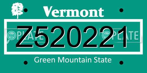 Z520221 Vermont License Plate